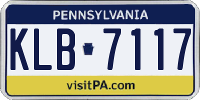 PA license plate KLB7117