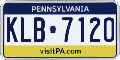PA license plate KLB7120