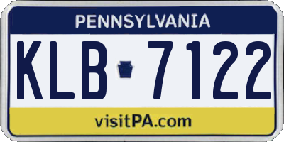 PA license plate KLB7122