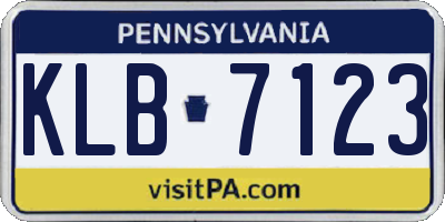 PA license plate KLB7123