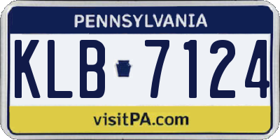 PA license plate KLB7124