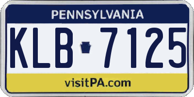PA license plate KLB7125
