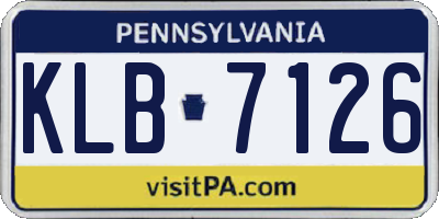 PA license plate KLB7126