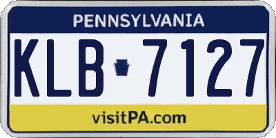 PA license plate KLB7127