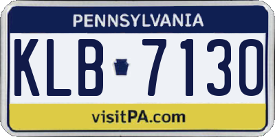 PA license plate KLB7130