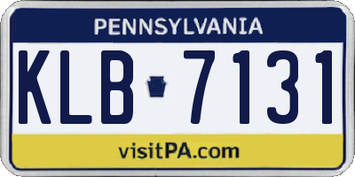 PA license plate KLB7131