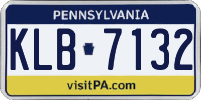 PA license plate KLB7132