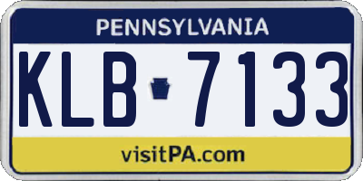 PA license plate KLB7133