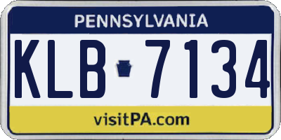 PA license plate KLB7134