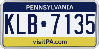 PA license plate KLB7135