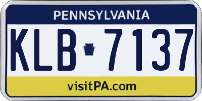 PA license plate KLB7137