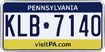 PA license plate KLB7140