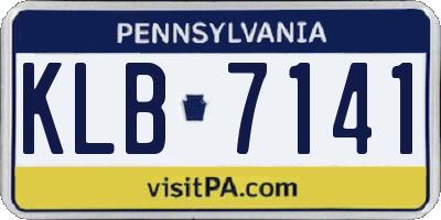 PA license plate KLB7141