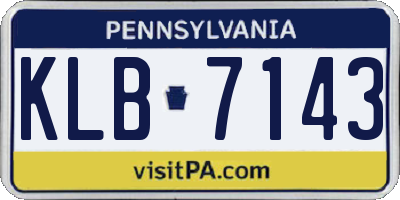 PA license plate KLB7143