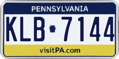 PA license plate KLB7144