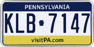 PA license plate KLB7147