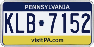PA license plate KLB7152