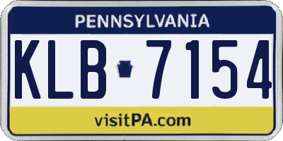 PA license plate KLB7154