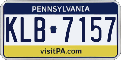 PA license plate KLB7157