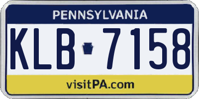 PA license plate KLB7158