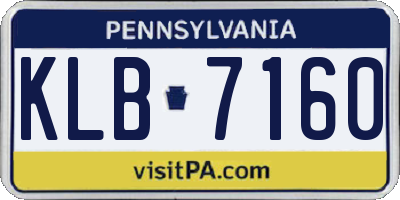 PA license plate KLB7160