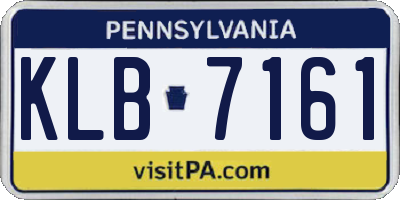 PA license plate KLB7161