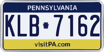 PA license plate KLB7162