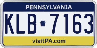 PA license plate KLB7163