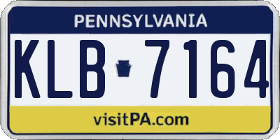 PA license plate KLB7164