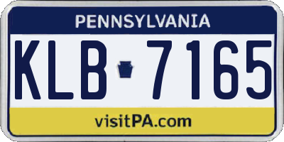 PA license plate KLB7165