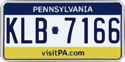 PA license plate KLB7166