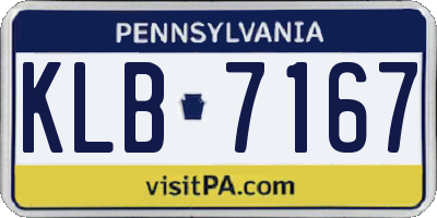 PA license plate KLB7167