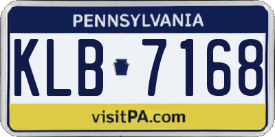 PA license plate KLB7168