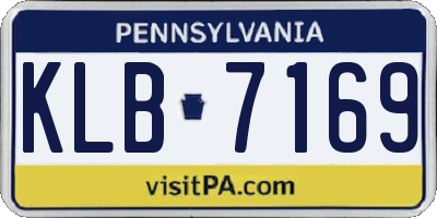 PA license plate KLB7169
