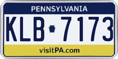 PA license plate KLB7173
