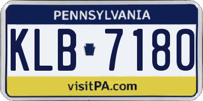 PA license plate KLB7180