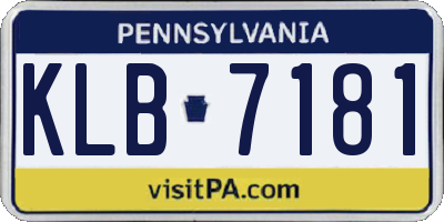 PA license plate KLB7181