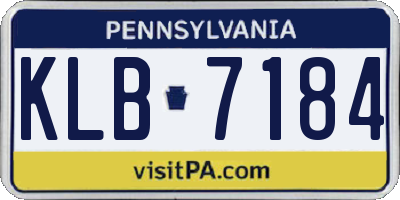 PA license plate KLB7184
