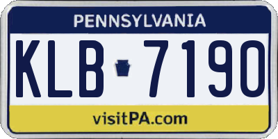 PA license plate KLB7190