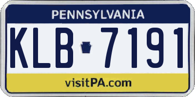 PA license plate KLB7191