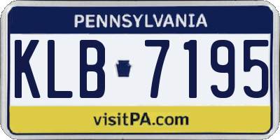 PA license plate KLB7195