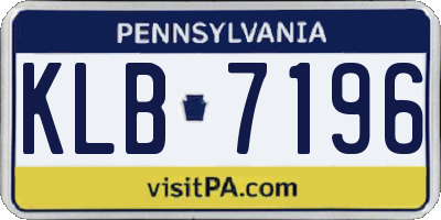 PA license plate KLB7196