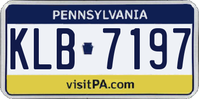 PA license plate KLB7197
