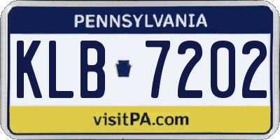 PA license plate KLB7202