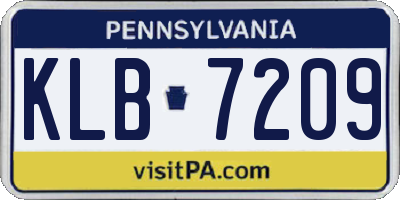 PA license plate KLB7209