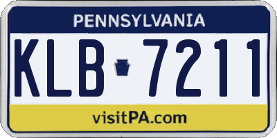 PA license plate KLB7211