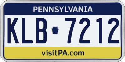 PA license plate KLB7212