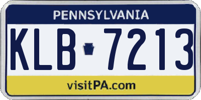 PA license plate KLB7213