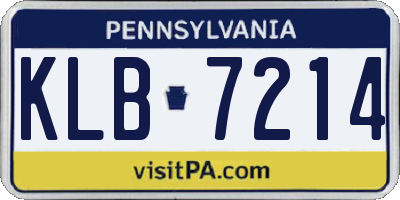 PA license plate KLB7214
