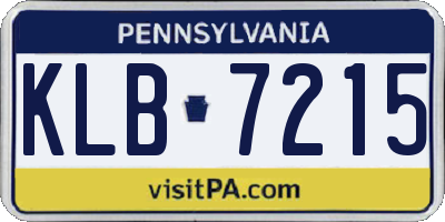 PA license plate KLB7215